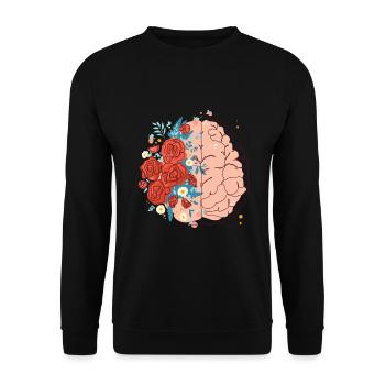 Gehirn - Unisex Pullover - Schwarz - Vorne - Alina (178cm) & Michal (187cm)
