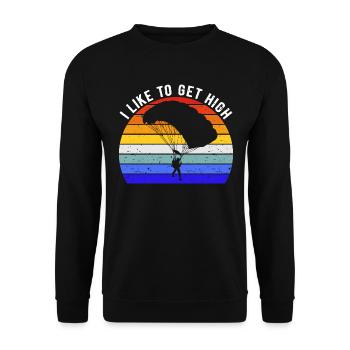 Skydiving Lover - I Like To Get High I - Unisex Sweatshirt - black - Front - Alina (178cm) & Michal (187cm)