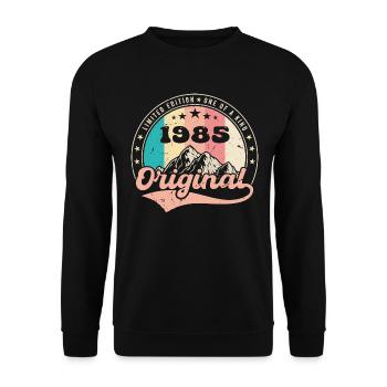 Cadeau Anniversaire 1985 Femme | Né en 1985 - Sweat-shirt Unisexe - noir - Devant - Alina (178cm) & Michal (187cm)