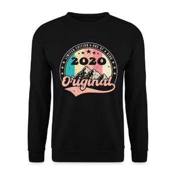 Geburtstagsgeschenk 2020 Frauen | Jahrgang 2020 - Unisex Pullover - Schwarz - Vorne - Alina (178cm) & Michal (187cm)