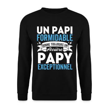 Papy Formidable Donne Arrière-grand-père Papa gift - Sweat-shirt Unisexe - noir - Devant - Alina (178cm) & Michal (187cm)