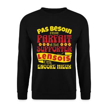 Lens, supporter, cadeau, foot, parfait, lensois - Sweat-shirt Unisexe - noir - Devant - Alina (178cm) & Michal (187cm)
