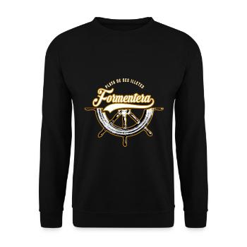Formentera Spanien Mittelmeer Bootstour Reisen - Unisex Pullover - Schwarz - Vorne - Alina (178cm) & Michal (187cm)