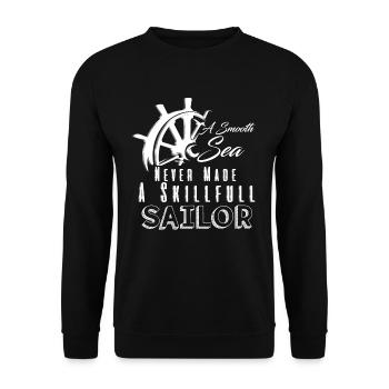 Smooth Sea Good Sailor Cool Sayings Tshirt Sea - Unisex Sweatshirt - black - Front - Alina (178cm) & Michal (187cm)