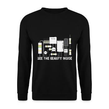 See The Beauty Inside Electrical Engineering Freak Funny - Unisex Sweatshirt - black - Front - Alina (178cm) & Michal (187cm)