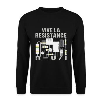 Viva La Resistance Resistance Electrical Engineering - Unisex Sweatshirt - black - Front - Alina (178cm) & Michal (187cm)