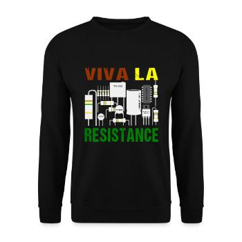 Viva La Resistance Resistance Funny Electronics Technician - Unisex Sweatshirt - black - Front - Alina (178cm) & Michal (187cm)