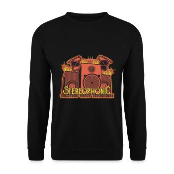 Vintage Stereophonic Hifi Quadrofone Speaker - Unisex Sweatshirt - black - Front - Alina (178cm) & Michal (187cm)
