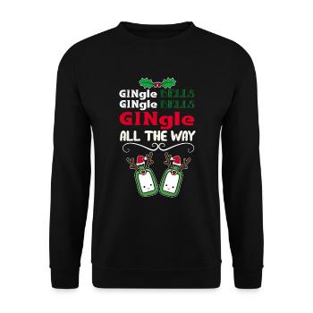Gingle Bells Christmas avec Gin Gift - Sweat-shirt Unisexe - noir - Devant - Alina (178cm) & Michal (187cm)