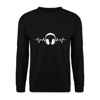 Koepfhoerer Sound Heartbeat Sound Waves Music - Unisex Sweatshirt - black - Front - Alina (178cm) & Michal (187cm)