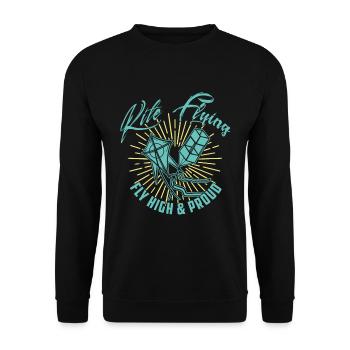 Drachen Steigen Lassen Drachensport Drachenfest - Unisex Pullover - Schwarz - Vorne - Alina (178cm) & Michal (187cm)