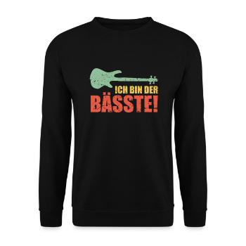 ICH BIN DER BÄSSTE bestes Bassist Geschenk lustig - Unisex Pullover - Schwarz - Vorne - Alina (178cm) & Michal (187cm)