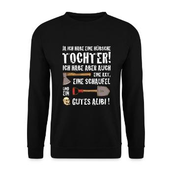 OUI J’AI UNE JOLIE FILLE DE DRÔLES DE SORT - Sweat-shirt Unisexe - noir - Devant - Alina (178cm) & Michal (187cm)
