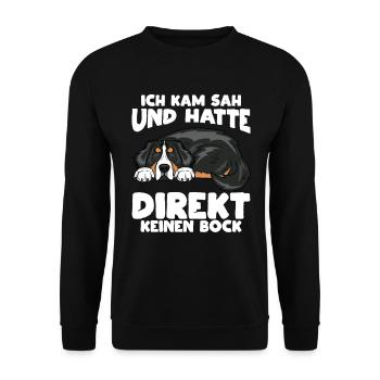 Berner Sennen Hunde Hundehalter Hundeliebhaber - Unisex Pullover - Schwarz - Vorne - Alina (178cm) & Michal (187cm)
