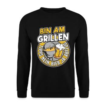 Barbecues cadeau Drôle fête des pères papa barbecue bière - Sweat-shirt Unisexe - noir - Devant - Alina (178cm) & Michal (187cm)