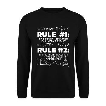 Mathelehrer Mathematik Lehrer Geschenkidee - Unisex Pullover - Schwarz - Vorne - Alina (178cm) & Michal (187cm)