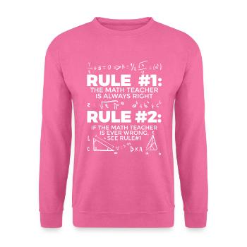 Mathelehrer Mathematik Lehrer Geschenkidee - Unisex Pullover - Pink - Vorne