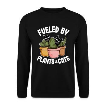 Pflanzen Katzen Liebhaber Geschenk Gärtner - Sweat-shirt Unisexe - noir - Devant - Alina (178cm) & Michal (187cm)