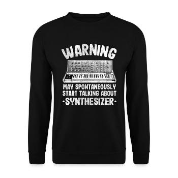 Achtung Analog Synthesizer Produzent Geschenk - Unisex Pullover - Schwarz - Vorne - Alina (178cm) & Michal (187cm)