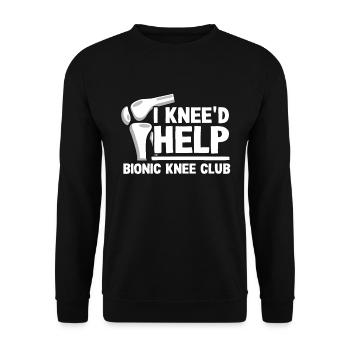 I Knee'd Help Bionic Knee Club Surgery Replacement - Unisex Sweatshirt - black - Front - Alina (178cm) & Michal (187cm)