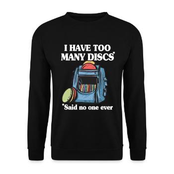 Disc Golf I Have Too Many Discs Disc Golf - Unisex Sweatshirt - black - Front - Alina (178cm) & Michal (187cm)