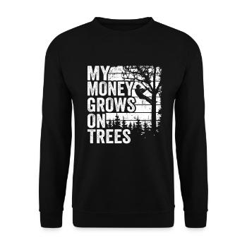 Funny Arborist Tree Care My Money Grows On Trees - Unisex Sweatshirt - black - Front - Alina (178cm) & Michal (187cm)