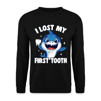 Erster Zahn Verloren Kind Geschenk Jungen Hai - Sweat-shirt Unisexe - noir - Devant - Alina (178cm) & Michal (187cm)