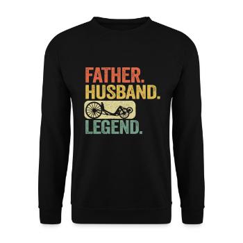 Vater Ehemann Liegefahrrad Legende Vintage - Unisex Pullover - Schwarz - Vorne - Alina (178cm) & Michal (187cm)