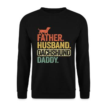 Père Mari Teckel Papa Teckel Teckel - Sweat-shirt Unisexe - noir - Devant - Alina (178cm) & Michal (187cm)