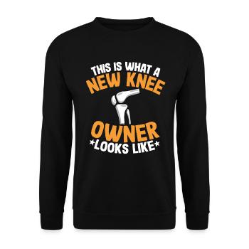 Chirurgie du genou cadeau de récupération chirurgie du ménisque - Sweat-shirt Unisexe - noir - Devant - Alina (178cm) & Michal (187cm)
