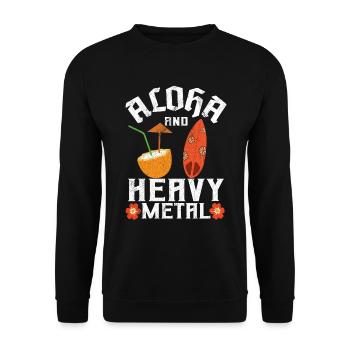 Aloha And Heavy Metal Funny Death Metal - Unisex Sweatshirt - black - Front - Alina (178cm) & Michal (187cm)