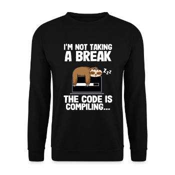 Programmierer Faultier Informatiker Nerd Coder Bug - Unisex Pullover - Schwarz - Vorne - Alina (178cm) & Michal (187cm)