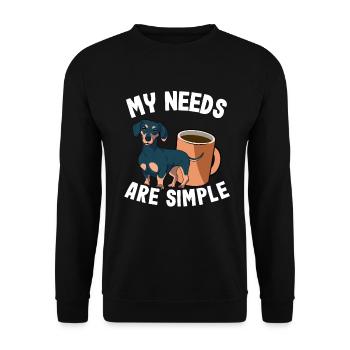 Teckel et café teckel propriétaire chien de blaireau - Sweat-shirt Unisexe - noir - Devant - Alina (178cm) & Michal (187cm)