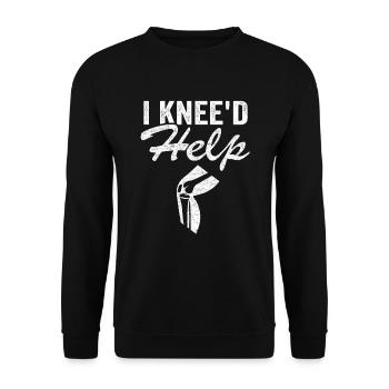 Funny New Knee Surgery Replacement I Knee'd Help - Unisex Sweatshirt - black - Front - Alina (178cm) & Michal (187cm)
