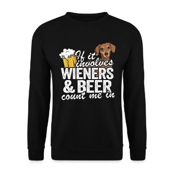 Teckel et bière teckel propriétaire du blaireau amant - Sweat-shirt Unisexe - noir - Devant - Alina (178cm) & Michal (187cm)