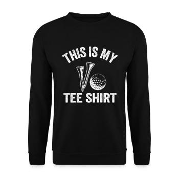 Golfer Golf Spieler Golfen Tee Sprüche Herren - Unisex Pullover - Schwarz - Vorne - Alina (178cm) & Michal (187cm)