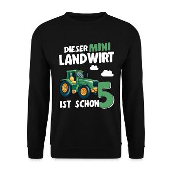 Traktor 5. Geburtstag Geschenk Jungen Trecker - Unisex Pullover - Schwarz - Vorne - Alina (178cm) & Michal (187cm)