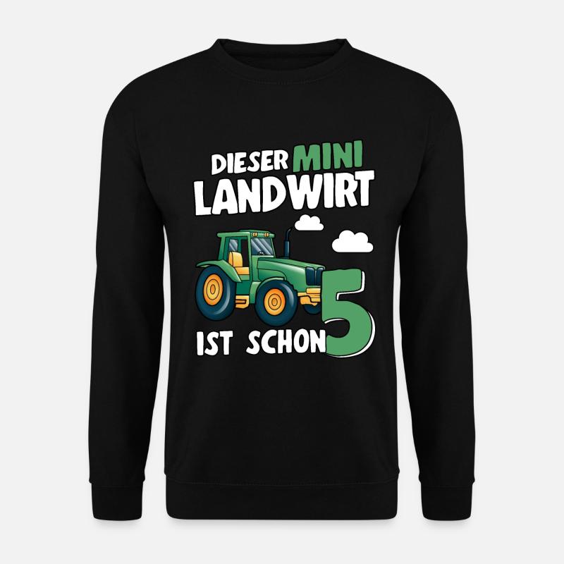 Traktor 5. Geburtstag Geschenk Jungen Trecker - Unisex Pullover - Schwarz
