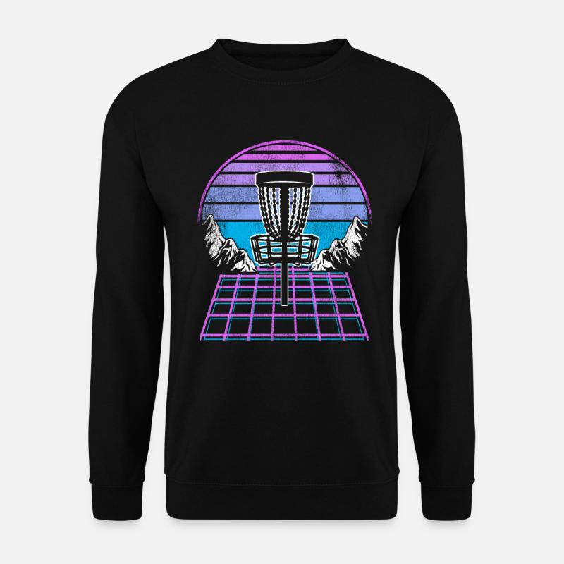 Disc Golf 80s Retrowave Vintage Frisbee Golf Hobby - Unisex Pullover - Schwarz