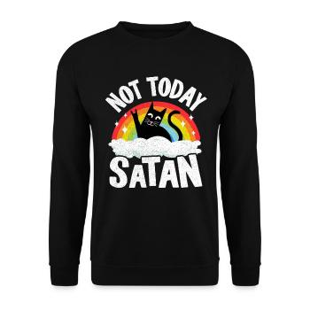 Heavy Metal Cat Rainbow Retro Death Metal - Sweat-shirt Unisexe - noir - Devant - Alina (178cm) & Michal (187cm)