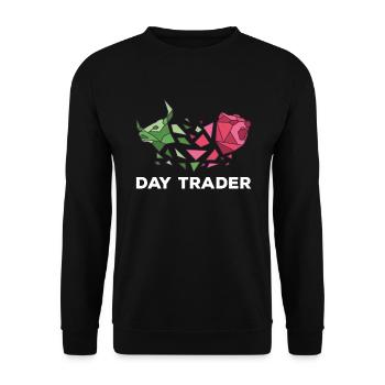Bourse pour Day Trader - Sweat-shirt Unisexe - noir - Devant - Alina (178cm) & Michal (187cm)