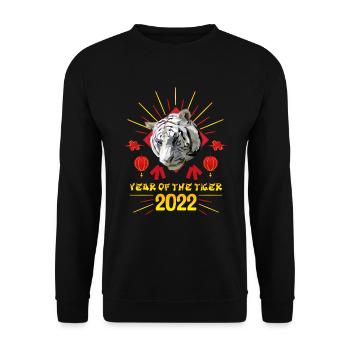 Good Luck Happy Chinese New Year of the Tiger 2022 - Unisex Sweatshirt - black - Front - Alina (178cm) & Michal (187cm)