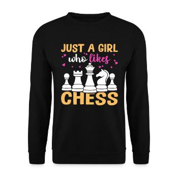 Juste une fille qui aime les échecs - Sweat-shirt Unisexe - noir - Devant - Alina (178cm) & Michal (187cm)