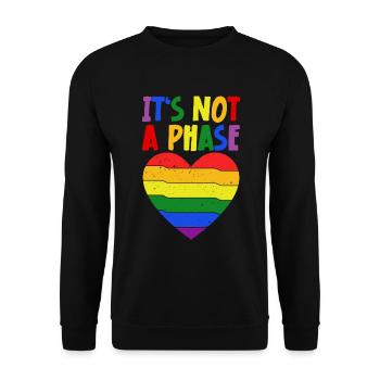 LGBTQIA+ Rainbow Flag Gay Pride It's Not A Phase - Unisex Pullover - Schwarz - Vorne - Alina (178cm) & Michal (187cm)