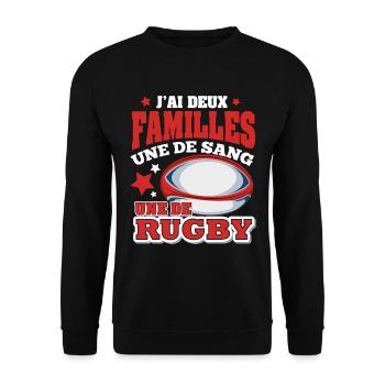 Homme Humour joueur rugby cadeau Rugby - Sweat-shirt Unisexe - noir - Devant - Alina (178cm) & Michal (187cm)