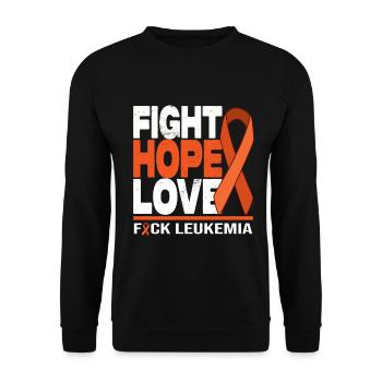 Fight Hope Love - F*** Leukemia - Unisex Sweatshirt - black - Front - Alina (178cm) & Michal (187cm)