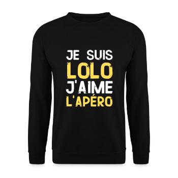 Cadeau Laurent Apero Original - Sweat-shirt Unisexe - noir - Devant - Alina (178cm) & Michal (187cm)