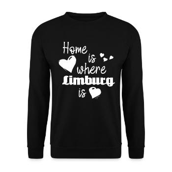 Zuhause in Limburg - Home is where Limburg is - Unisex Pullover - Schwarz - Vorne - Alina (178cm) & Michal (187cm)