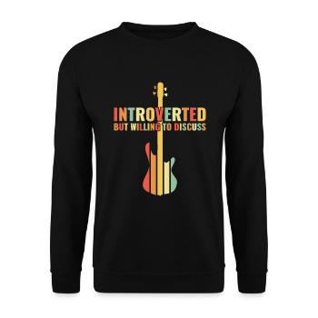 INTROVERTED BUT WILLING DISCUSS bass player - Unisex Sweatshirt - black - Front - Alina (178cm) & Michal (187cm)