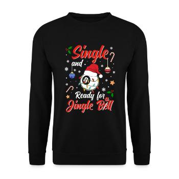 Fun Pool Ball Costume Single and ready for Jingle - Unisex Pullover - Schwarz - Vorne - Alina (178cm) & Michal (187cm)